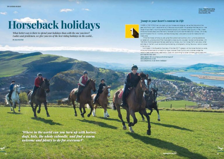 Rated No 1 for Horseback Holidays in EQy Magazine 2017